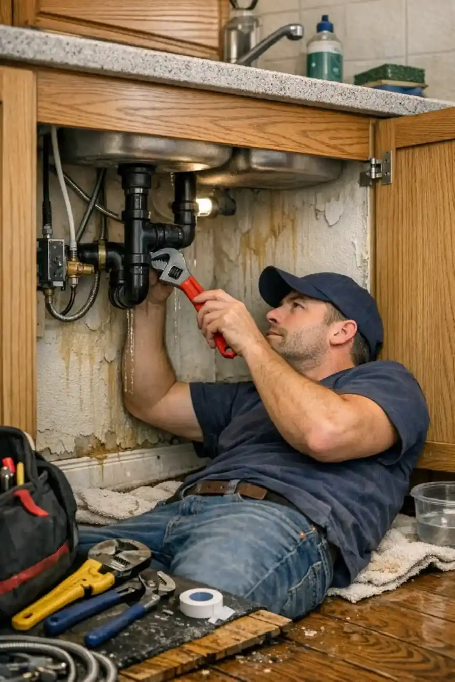 Spotting hidden water damage from a slab leak in a Goodyear home