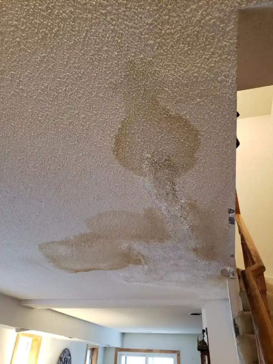 Water damage repair in progress
